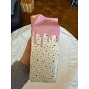 Mickey Mouse Disney Ice Cream Style Ceramic Milk Carton Creamer, EUC